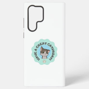 Funda Para Samsung Galaxy S22 Ultra ¡Que tengas un gran caturday! Gato de manga de dib