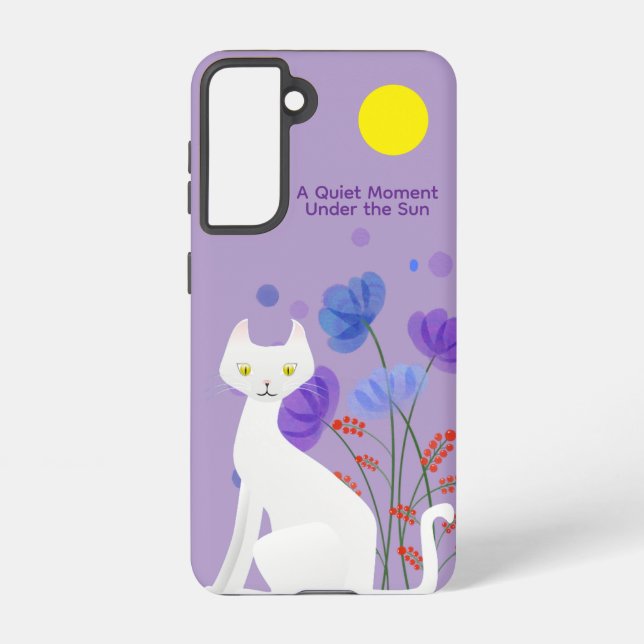 Funda Para Samsung Galaxy Quiet Moment Cat Samsung Galaxy Case – Purple (Reverso )