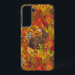 Funda Para Samsung Galaxy S22  Rabbit otoñal en rojo<br><div class="desc">El conejo lindo pintado a mano y la flora otoñal.</div>