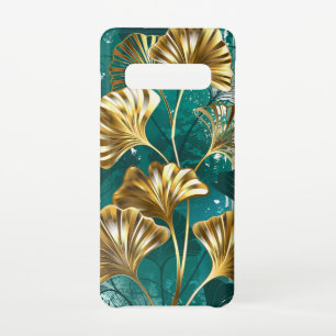Funda Para Samsung Galaxy S10 Rama con hojas doradas Ginko Biloba