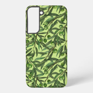 Funda Para Samsung Galaxy S22+ Ramas de olivo sobre verde melón
