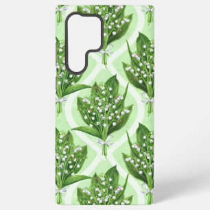 Funda Para Samsung Galaxy S22 Ultra Ramo de flores de lirios del valle sobre verde