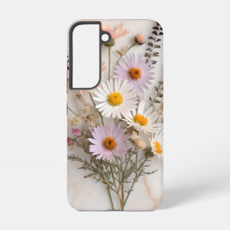 Funda Para Samsung Galaxy S22 Ramo de flores silvestres de primavera sobre mármo