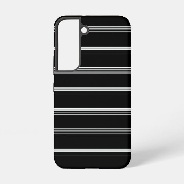Funda Para Samsung Galaxy Rayas blancas y negras chic  (Reverso )