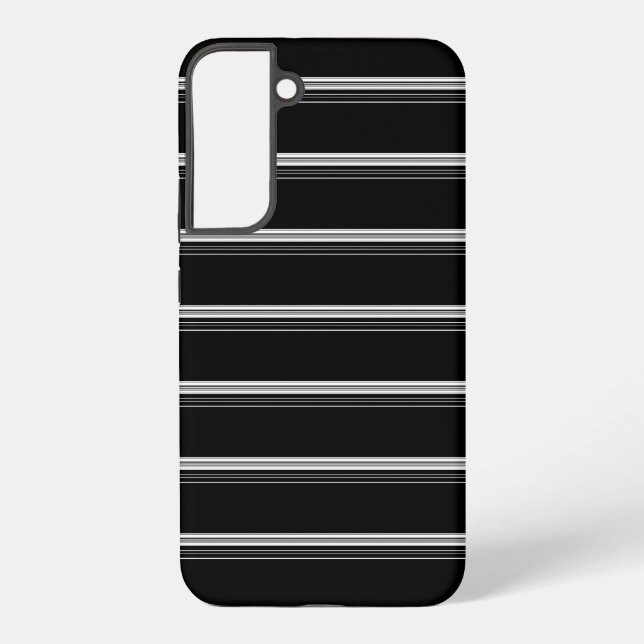 Funda Para Samsung Galaxy Rayas blancas y negras chic  (Reverso )