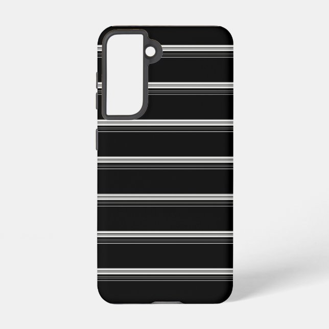 Funda Para Samsung Galaxy Rayas blancas y negras chic  (Reverso )