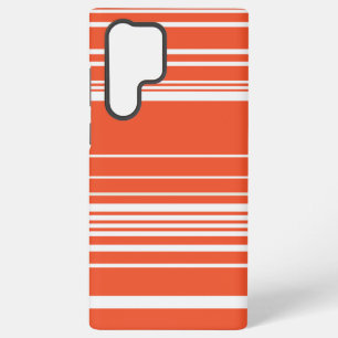 Funda Para Samsung Galaxy S22 Ultra Rayas complejas - Naranja y blanco