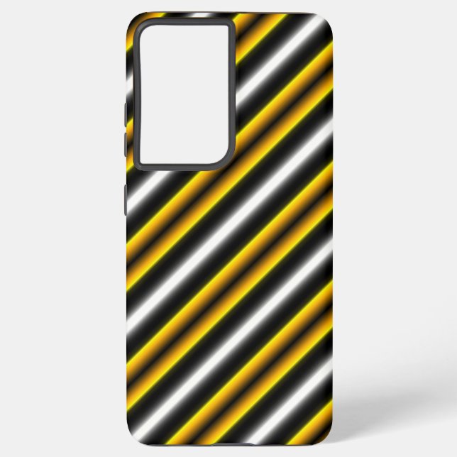 Funda Para Samsung Galaxy Rayas de arcoiris blancas amarillas (Reverso )