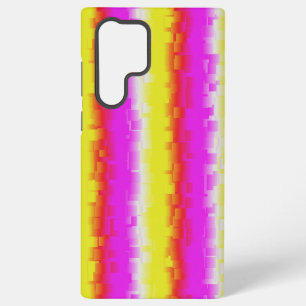 Funda Para Samsung Galaxy S22 Ultra Rayas de arcoíris de vidrio roto rosa amarillo
