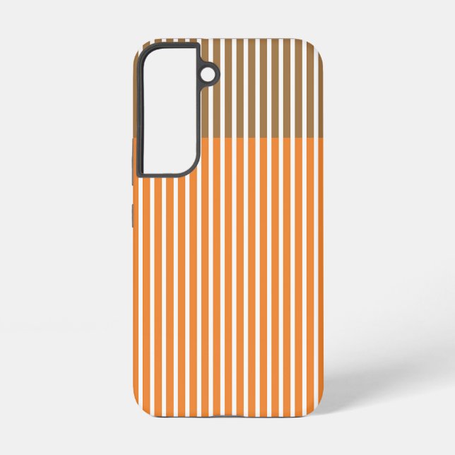 Funda Para Samsung Galaxy Rayas Naranjas marrones (Reverso )