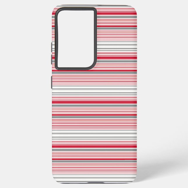 Funda Para Samsung Galaxy Rayas rojas grises lindas (Reverso )