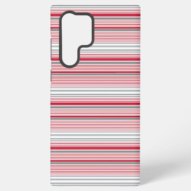 Funda Para Samsung Galaxy Rayas rojas grises lindas (Reverso )