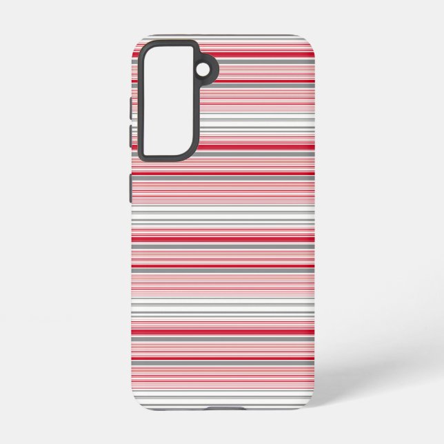 Funda Para Samsung Galaxy Rayas rojas grises lindas (Reverso )