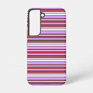 Funda Para Samsung Galaxy S22 Rayas rojas violetas lindas