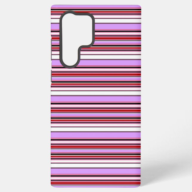 Funda Para Samsung Galaxy Rayas rojas violetas lindas (Reverso )