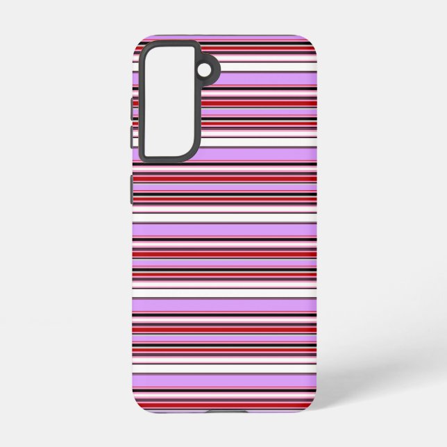 Funda Para Samsung Galaxy Rayas rojas violetas lindas (Reverso )