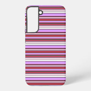 Funda Para Samsung Galaxy S22+ Rayas rojas violetas lindas