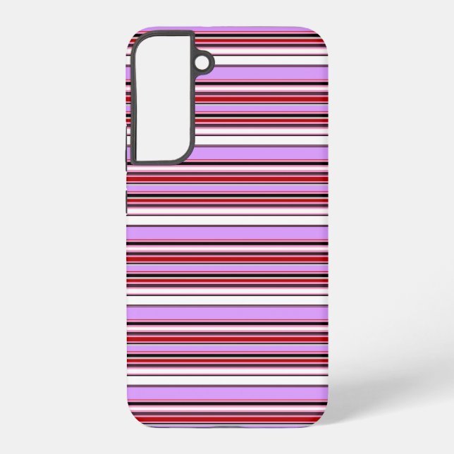 Funda Para Samsung Galaxy Rayas rojas violetas lindas (Reverso )