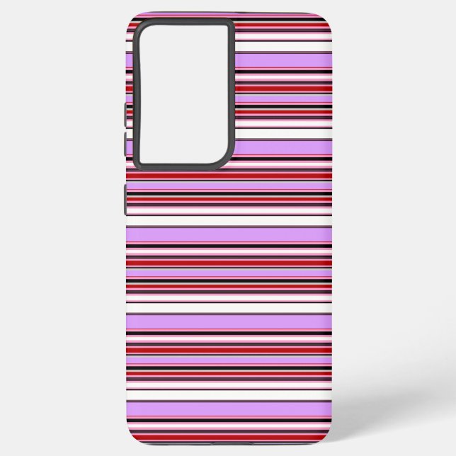 Funda Para Samsung Galaxy Rayas rojas violetas lindas (Reverso )