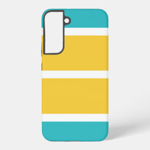 Funda Para Samsung Galaxy S22+ Rayas simples - Turquesa y amarillo