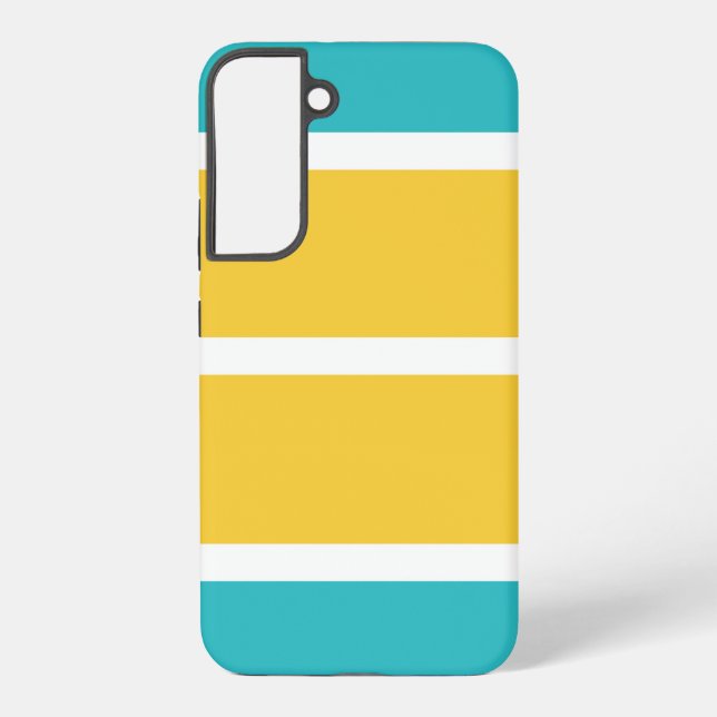 Funda Para Samsung Galaxy Rayas simples - Turquesa y amarillo (Reverso )
