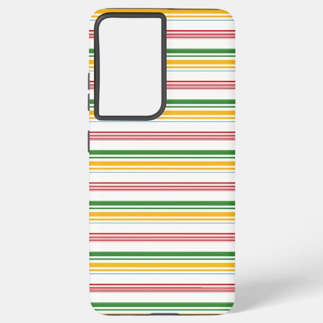 Funda Para Samsung Galaxy Rayas verdes amarillas lindas (Reverso )
