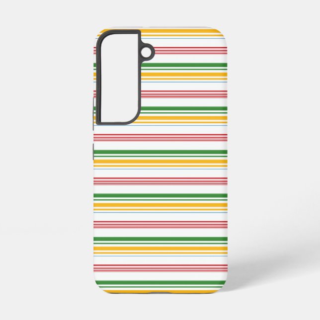 Funda Para Samsung Galaxy Rayas verdes amarillas lindas (Reverso )