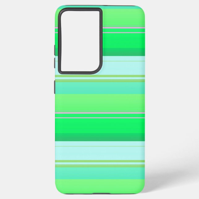 Funda Para Samsung Galaxy Rayas verdes de agua dulce (Reverso )