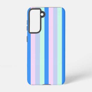Funda Para Samsung Galaxy S21 Rayas verdes de color azul, lavanda, rosa y pastel