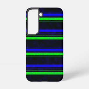 Funda Para Samsung Galaxy S22 Rayas verdes de color azul negro