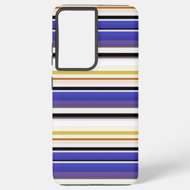 Funda Para Samsung Galaxy Rayas violetas blancas (Reverso )