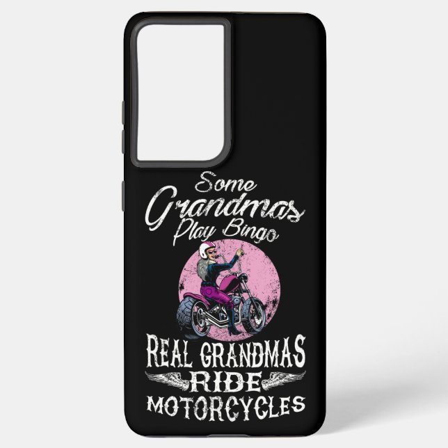 Funda Para Samsung Galaxy Real Grandmas Ride Motocicleta Diseño Divertido (Reverso )