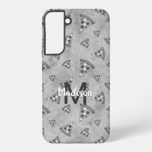 Funda Para Samsung Galaxy S22+ Rebanada de pizza genial monograma vintage negro b