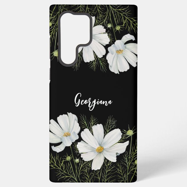 Funda Para Samsung Galaxy Recubrimiento botánico de las flores de cosmos bla (Reverso )