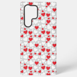 Funda Para Samsung Galaxy S22 Ultra Red and White Valentine’s Day Hearts Phone Case