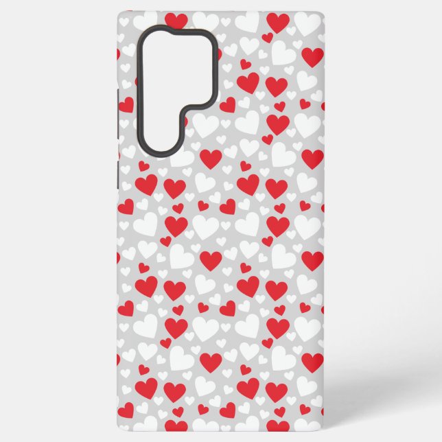 Funda Para Samsung Galaxy Red and White Valentine’s Day Hearts Phone Case (Reverso )