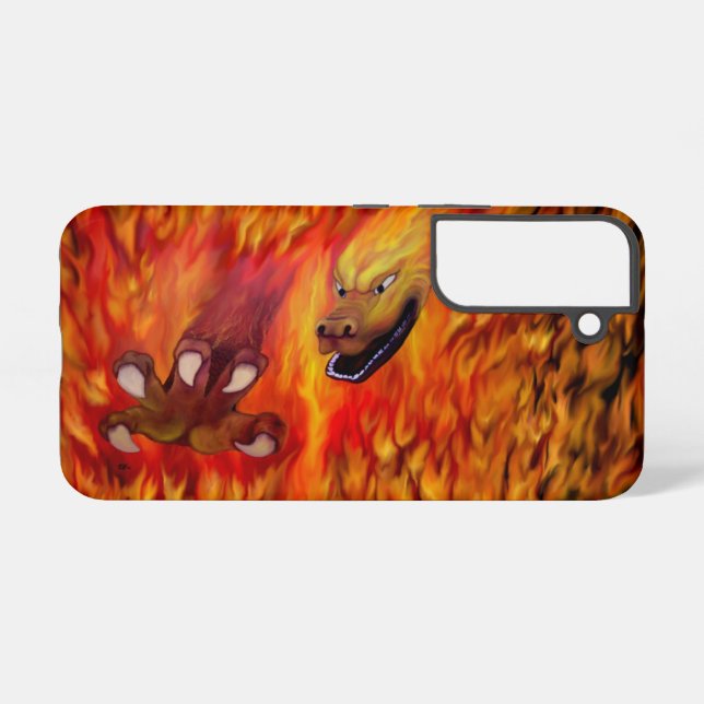 Funda Para Samsung Galaxy Red Dragon Claw (Reverso Horizontal)
