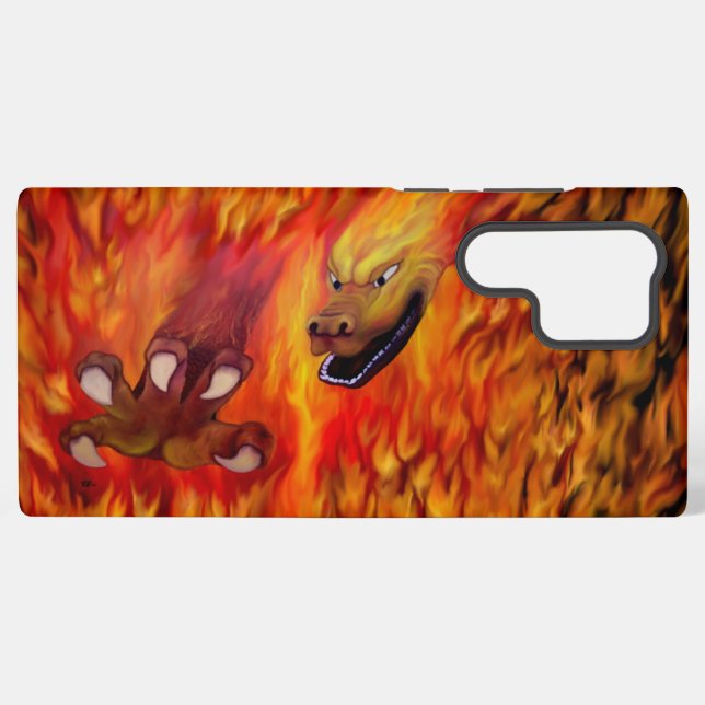 Funda Para Samsung Galaxy Red Dragon Claw (Reverso Horizontal)