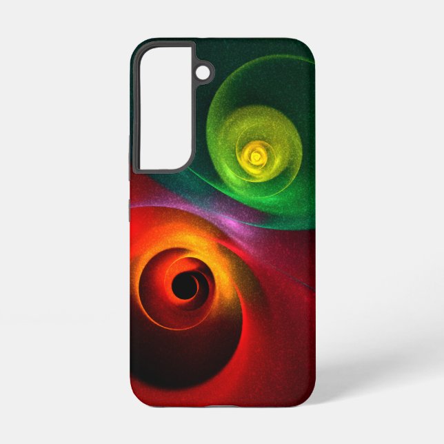 Funda Para Samsung Galaxy Red Green Yin Yang Modern Abstract Art Pattern #20 (Reverso )