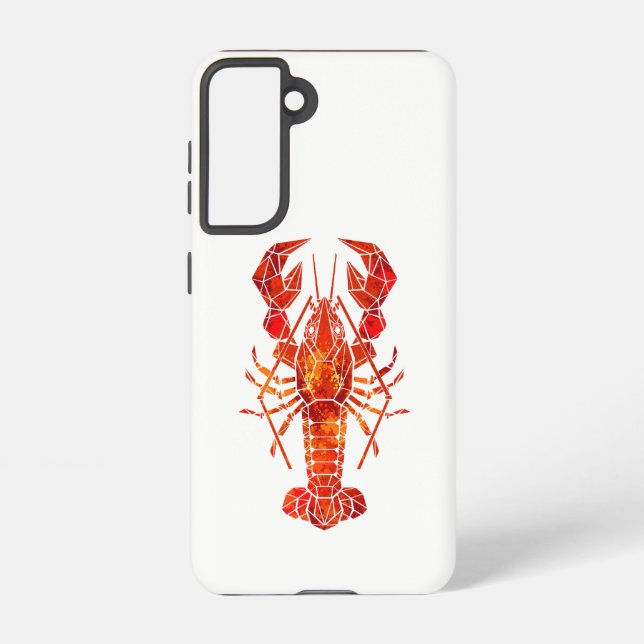 Funda Para Samsung Galaxy Red polygonal lobster (Reverso )