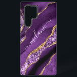 Funda Para Samsung Galaxy S22 Ultra Regalo de mármol de Purpurina de oro morado con no<br><div class="desc">Samsung Galaxy Funda o estuche para iPhone con Agate Violet Gold Purpurina Geode Nombre personalizado Sparkle Marble Personalizado Cumpleaños - Aniversario o Regalo Boda / Proveedor - Añadir su nombre - Texto o Eliminar - Hacer su regalo especial - Redimensionar y mover o eliminar y agregar texto / elementos con...</div>