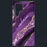 Funda Para Samsung Galaxy S22 Ultra Regalo de mármol de Purpurina de oro morado con no<br><div class="desc">Samsung Galaxy Funda o estuche para iPhone con Agate Violet Gold Purpurina Geode Nombre personalizado Sparkle Marble Personalizado Cumpleaños - Aniversario o Regalo Boda / Proveedor - Añadir su nombre - Texto o Eliminar - Hacer su regalo especial - Redimensionar y mover o eliminar y agregar texto / elementos con...</div>