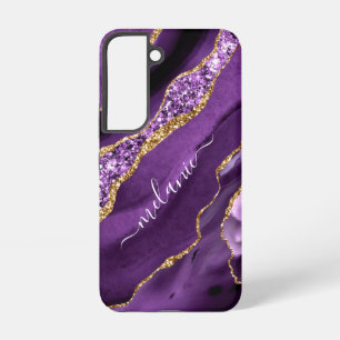 Funda Para Samsung Galaxy S22 Regalo de Purpurina Dorada Personalizado con tu No