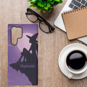 Funda Para Samsung Galaxy S22 Ultra Regalo de Silueta de Bruja Mística Bajo la Luz de