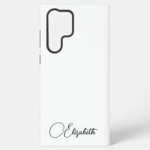 Funda Para Samsung Galaxy S22 Ultra Regalos Elegantes Tipografía Monograma Nombre Blan