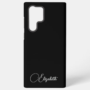 Funda Para Samsung Galaxy S22 Ultra Regalos Tipografía Monograma Moderno Nombre Negro
