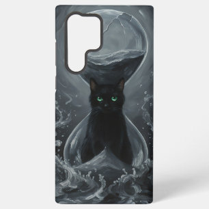 Funda Para Samsung Galaxy S22 Ultra Reloj de arena eterno: el gato negro del tiempo