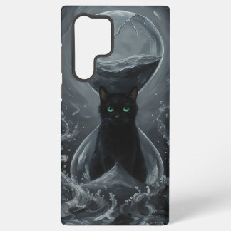 Funda Para Samsung Galaxy S22 Ultra Reloj de arena eterno: el gato negro del tiempo