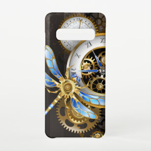 Funda Para Samsung Galaxy S10 Reloj de vapor con libélula mecánica