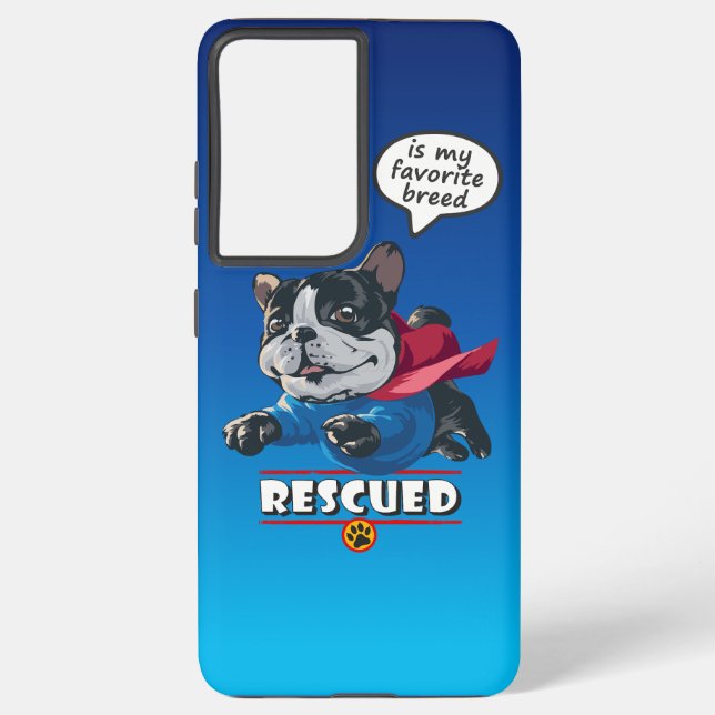 Funda Para Samsung Galaxy Rescatado es mi raza favorita (Reverso )